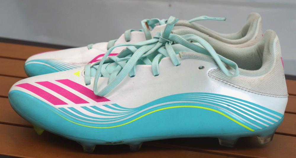 adidas F50 Messi Elite FG Soccer Cleats White Pink Aqua JQ0927 Men's Size 8